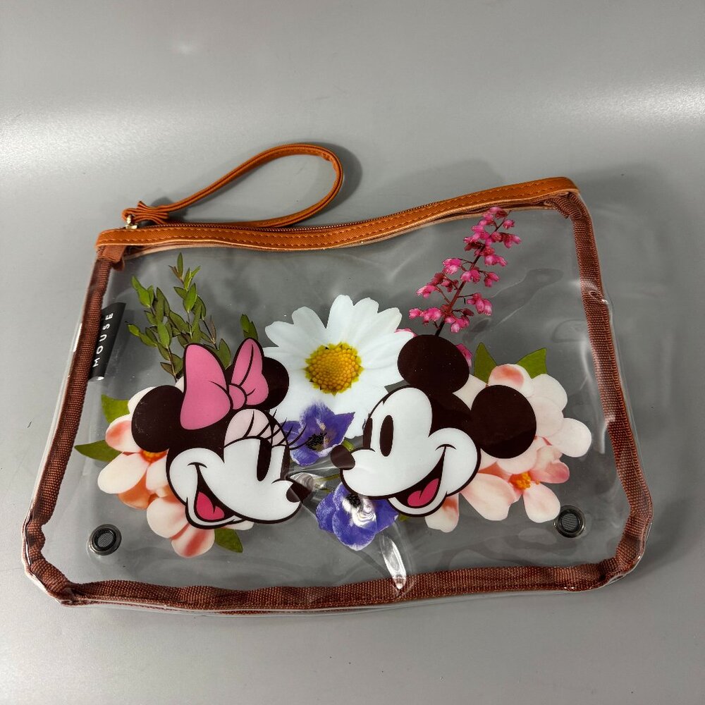 Disney Mickey Mouse PVC Transparent Large Wristlet/Pouch/Organizer